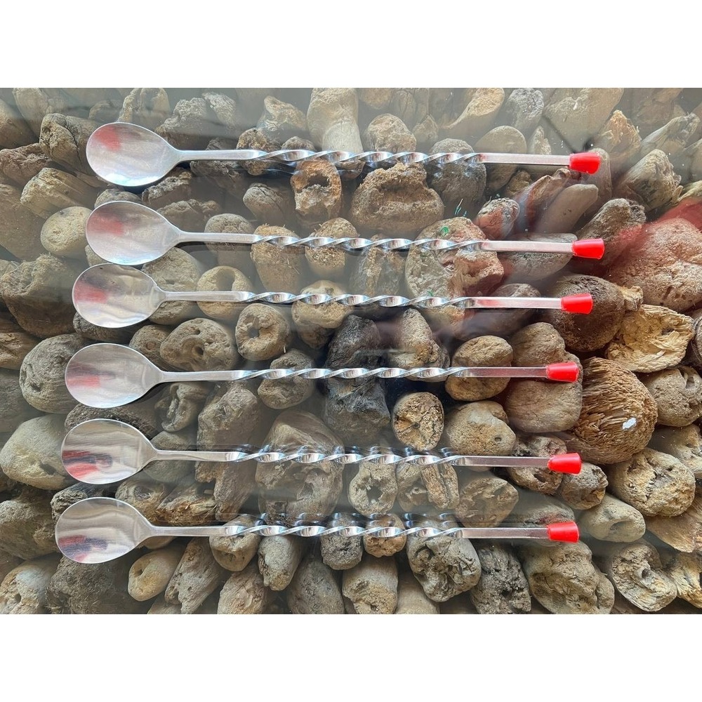 Vintage Stainless Steel Cocktail Muddler/Stirring Spoon Mixing Tool Red Handled